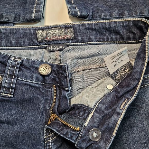 SILVER Jeans Company Tuesday Dark Blue Wash Women's Denim Jeans Pants - Picture 7 of 11